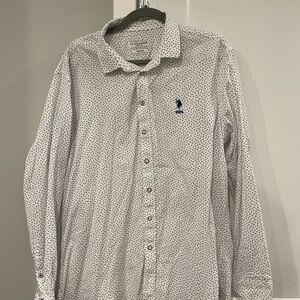 U.S. Polo Assn. White Dress Shirt with Standard Collar